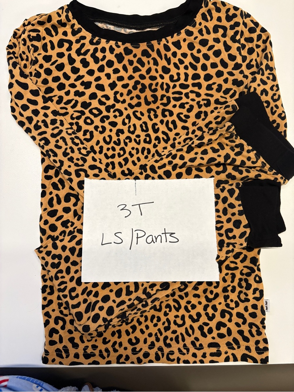 Little Sleepies Leopard Print Pajama Set - Tan & Black